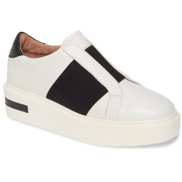 Linea Paolo Shoes - Linea Paolo Kaira White Nappa Leather Platform Sneakers Size 9.5 Wide Sole